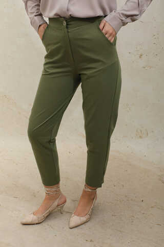 Cigarette Trousers Khaki - 5