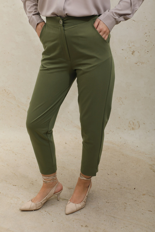 Cigarette Trousers Khaki - 5