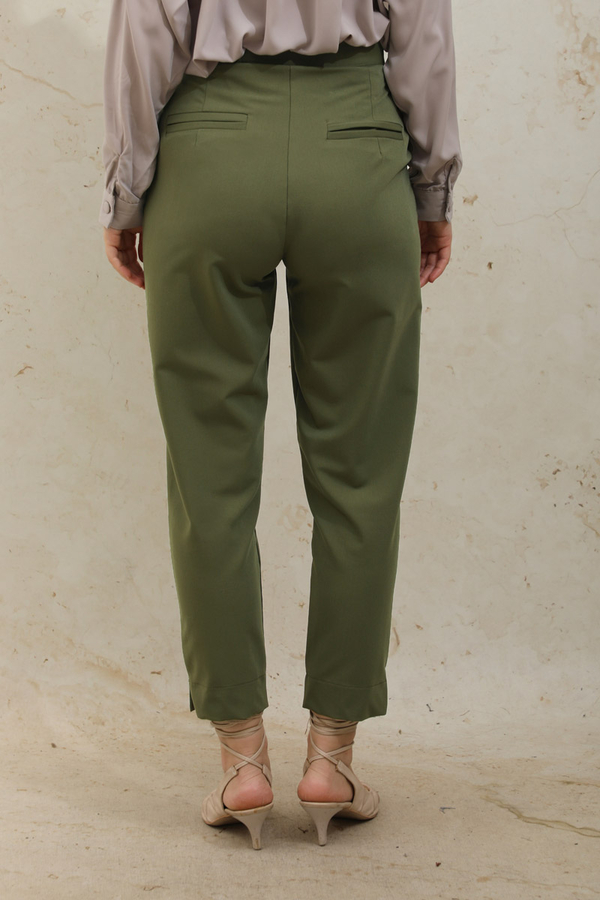 Cigarette Trousers Khaki - 6