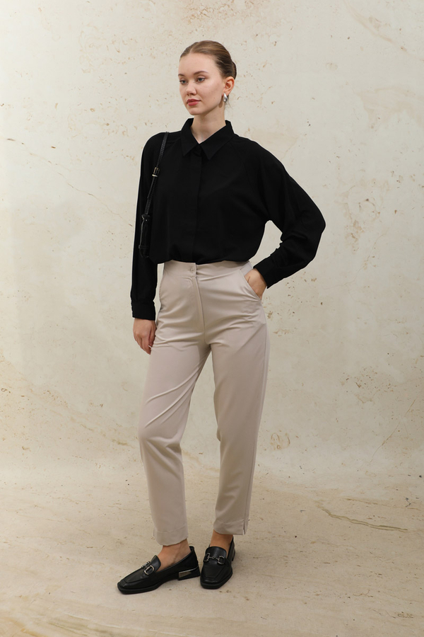 Cigarette Trousers Stone - 2
