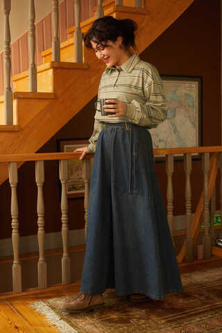 Çizgi Baskılı Sweatshirt Toprak Yeşili - 10