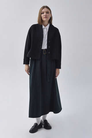 Çizgi Dokulu Ceket Siyah - 2