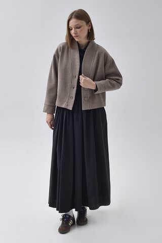 Çizgi Dokulu Ceket Vizon - 4