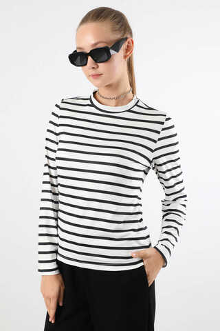 Çizgili Body Siyah - 2