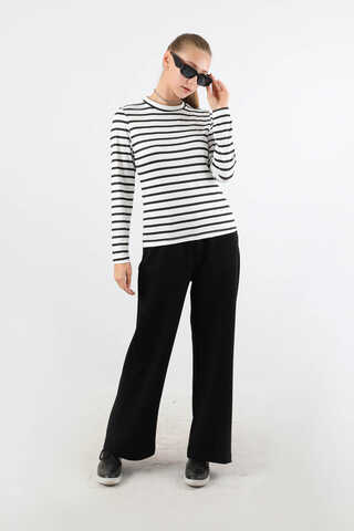 Çizgili Body Siyah - 3