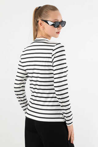 Çizgili Body Siyah - 4