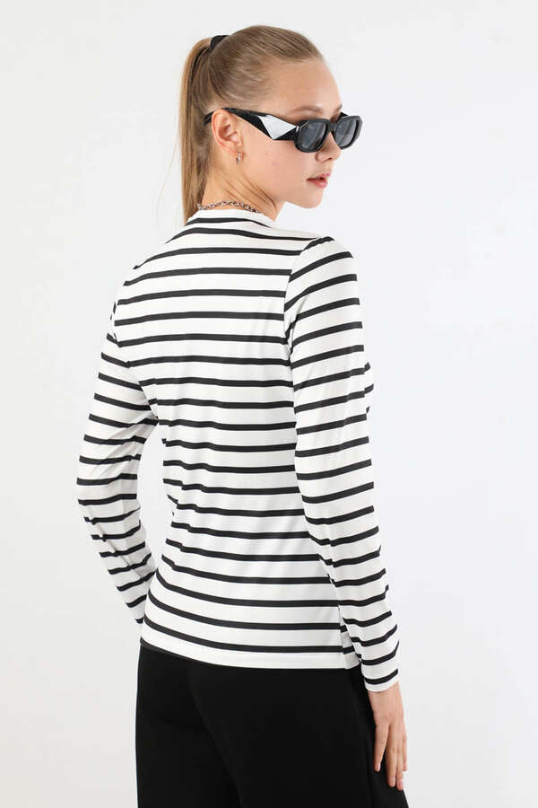 Çizgili Body Siyah - 4