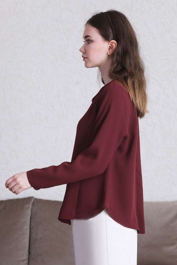 Classic Blouse Claret Red - 3