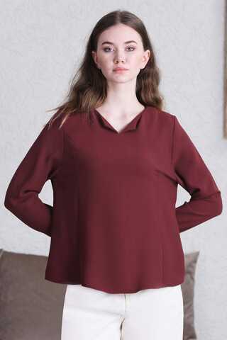 Classic Blouse Claret Red - 1