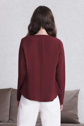 Classic Blouse Claret Red - 5