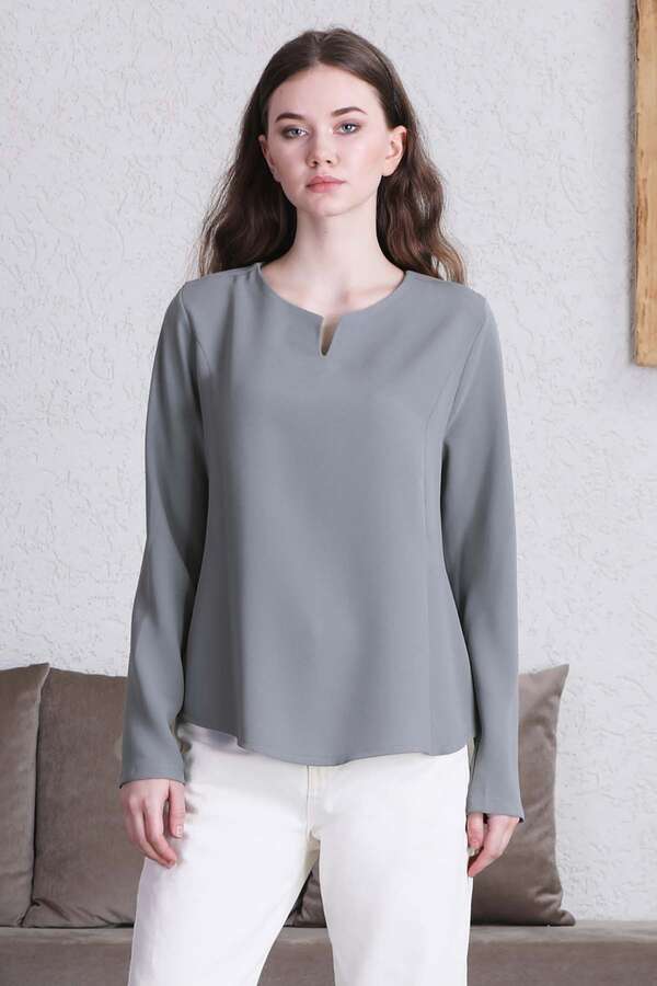 Classic Blouse Dark Grey - 1