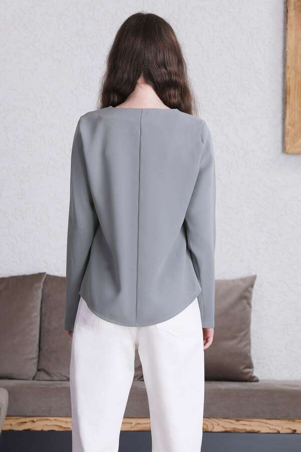 Classic Blouse Dark Grey - 5