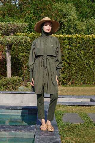 Classic Modest Swimsuit Set Khaki - 18