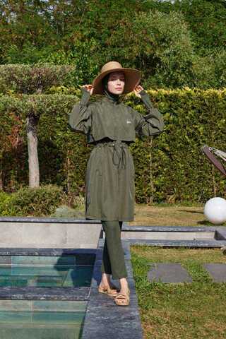 Classic Modest Swimsuit Set Khaki - 16