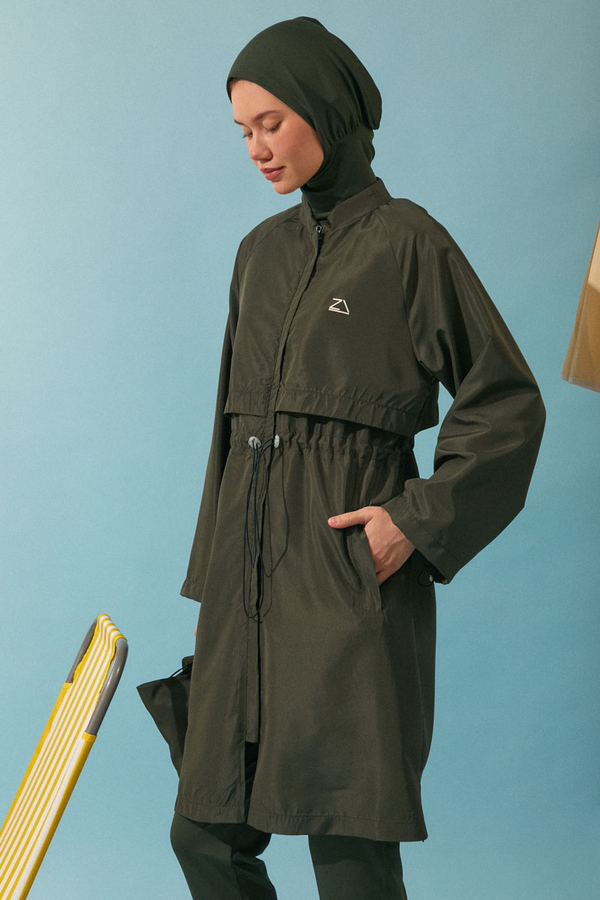 Classic Modest Swimsuit Set Khaki - 10