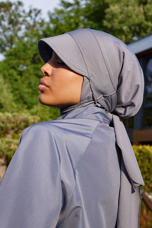 Classic Modest Swimsuit Set Grey - 7