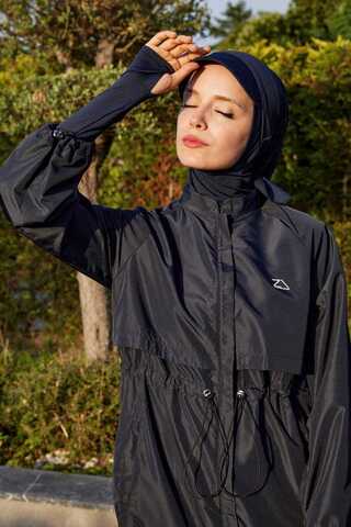 Classic Modest Swimsuit Set Navy - 17