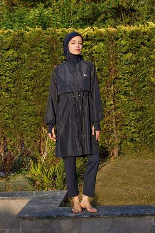 Classic Modest Swimsuit Set Navy - 13