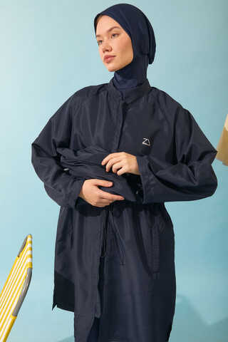 Classic Modest Swimsuit Set Navy - 3