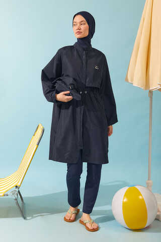 Classic Modest Swimsuit Set Navy - 6