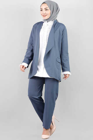 Classic Pants Jacket Set Blue - 1