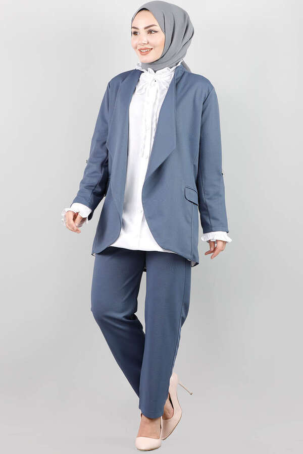 Classic Pants Jacket Set Blue - 1