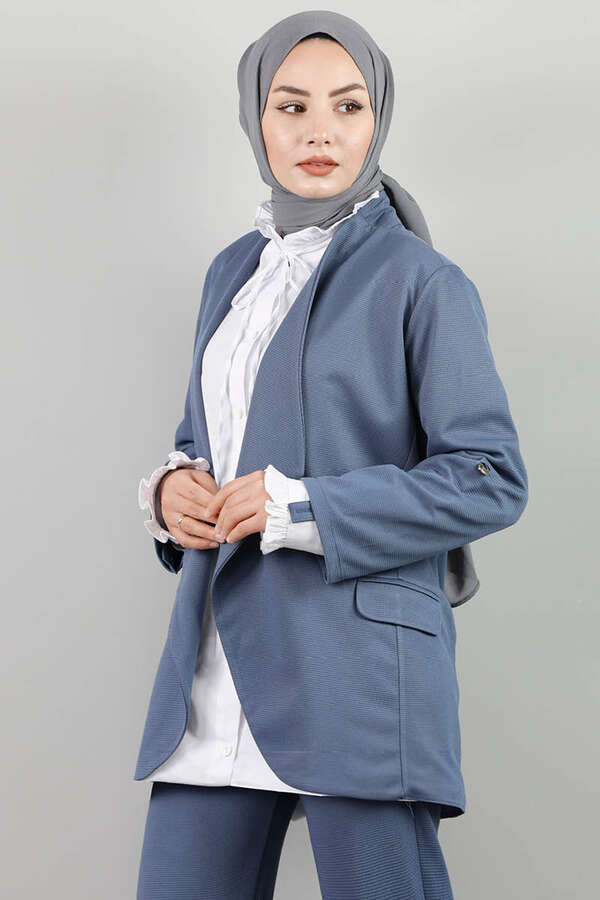 Classic Pants Jacket Set Blue - 3