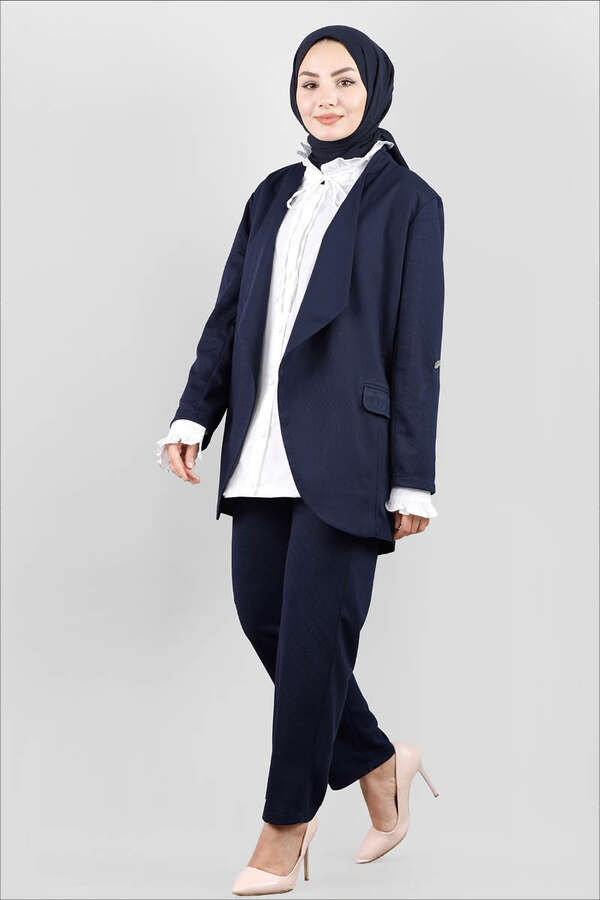 Classic Pants Jacket Set Navy Blue - 1