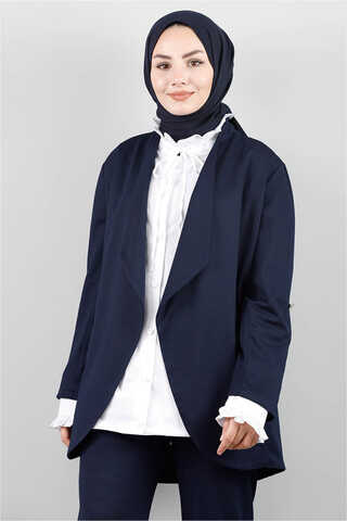 Classic Pants Jacket Set Navy Blue - 3