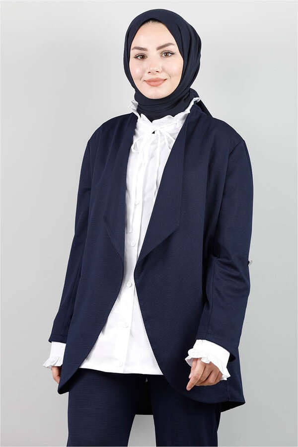 Classic Pants Jacket Set Navy Blue - 3