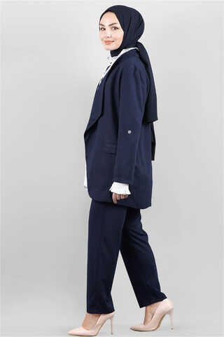 Classic Pants Jacket Set Navy Blue - 4