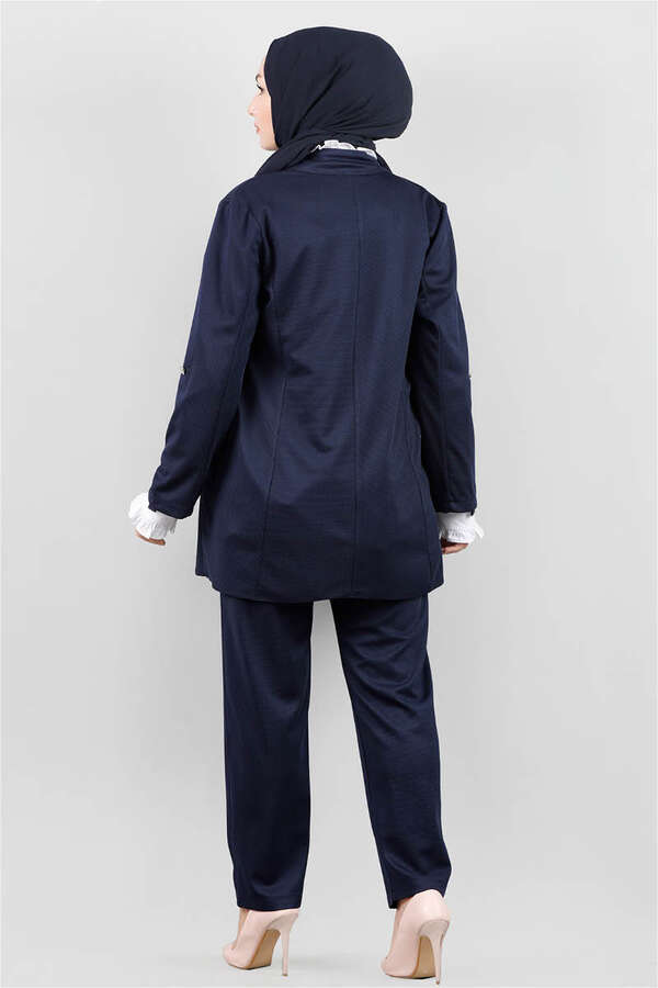 Classic Pants Jacket Set Navy Blue - 5