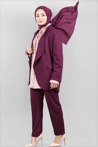 Classic Pants Jacket Set Plum - 2