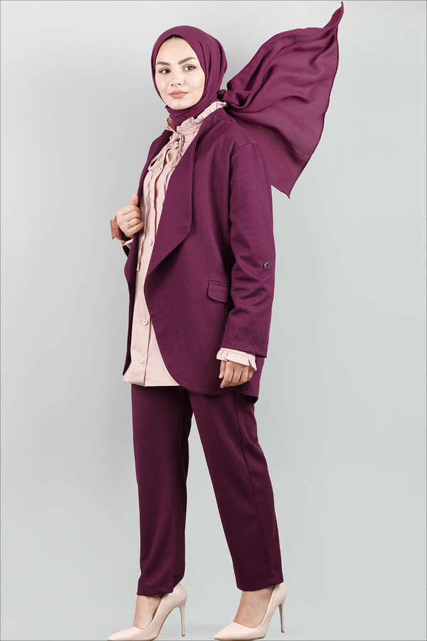 Classic Pants Jacket Set Plum - 2