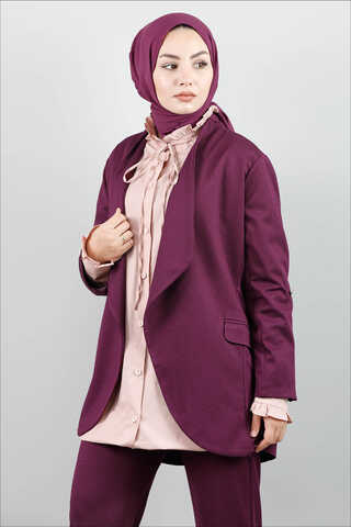 Classic Pants Jacket Set Plum - 3
