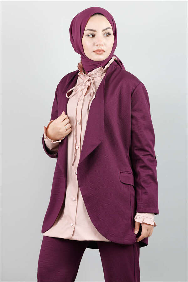 Classic Pants Jacket Set Plum - 3