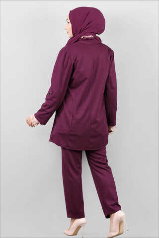 Classic Pants Jacket Set Plum - 4