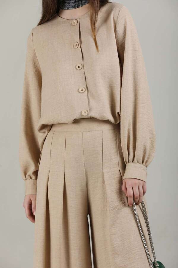 Classic Shirt Suit Beige - 2