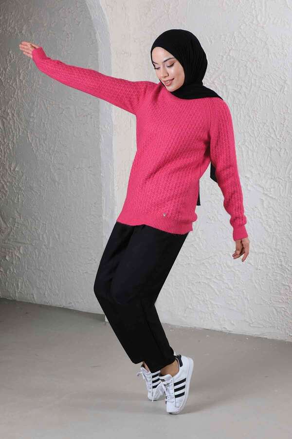 Classic Short Knitwear Sweater Pink - 1