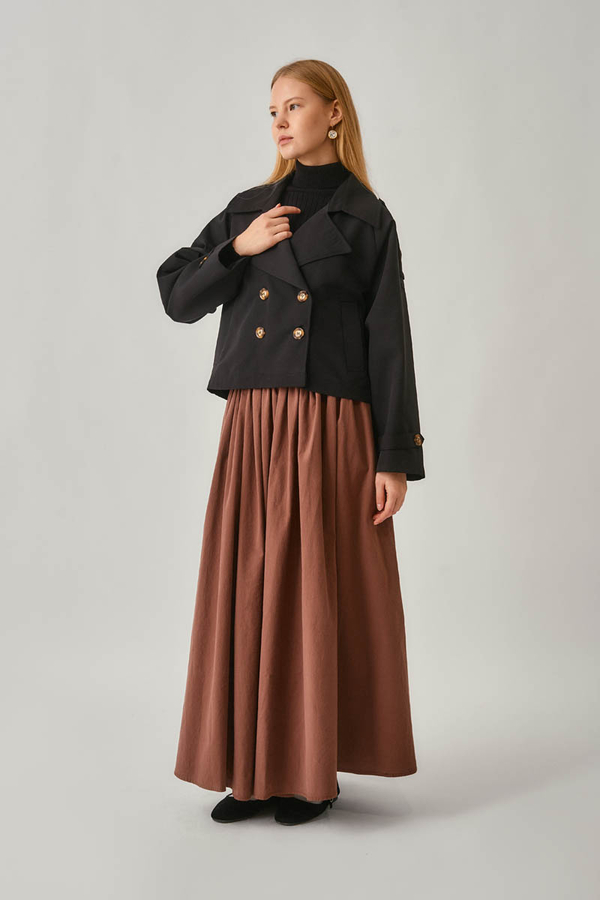 Classic Short Trench Coat Black - 6