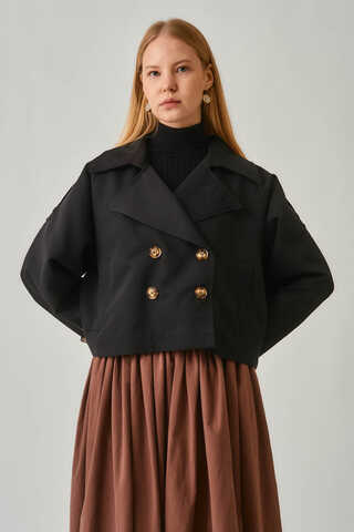 Classic Short Trench Coat Black - 8