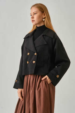 Classic Short Trench Coat Black - 9