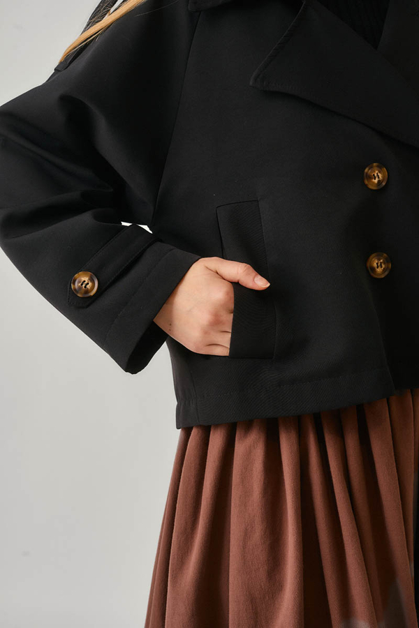 Classic Short Trench Coat Black - 11