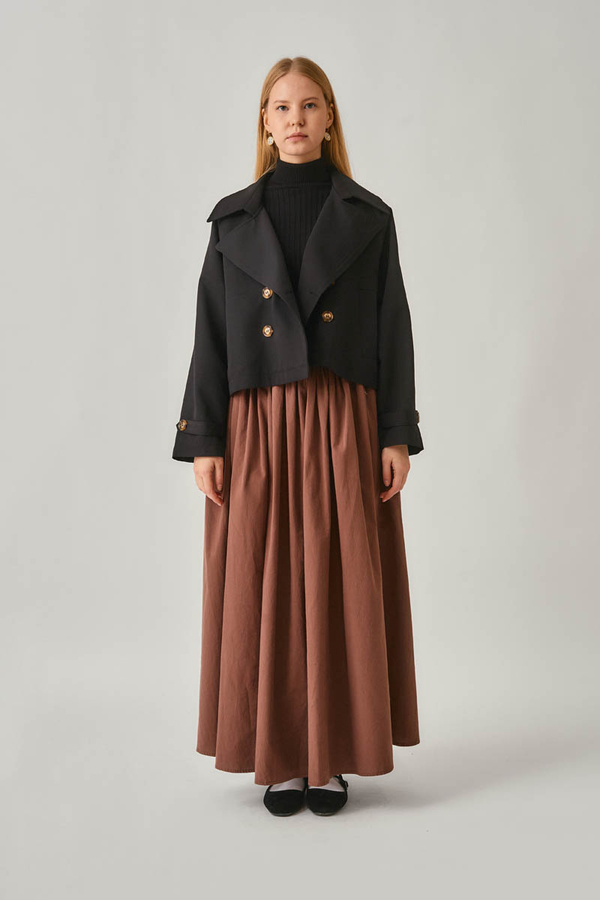 Classic Short Trench Coat Black - 12