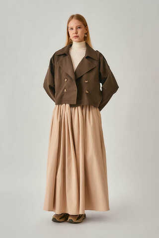 Classic Short Trench Coat Brown - 2
