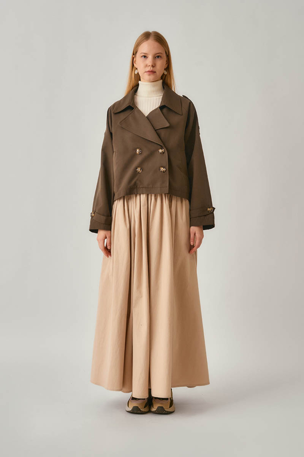 Classic Short Trench Coat Brown - 4