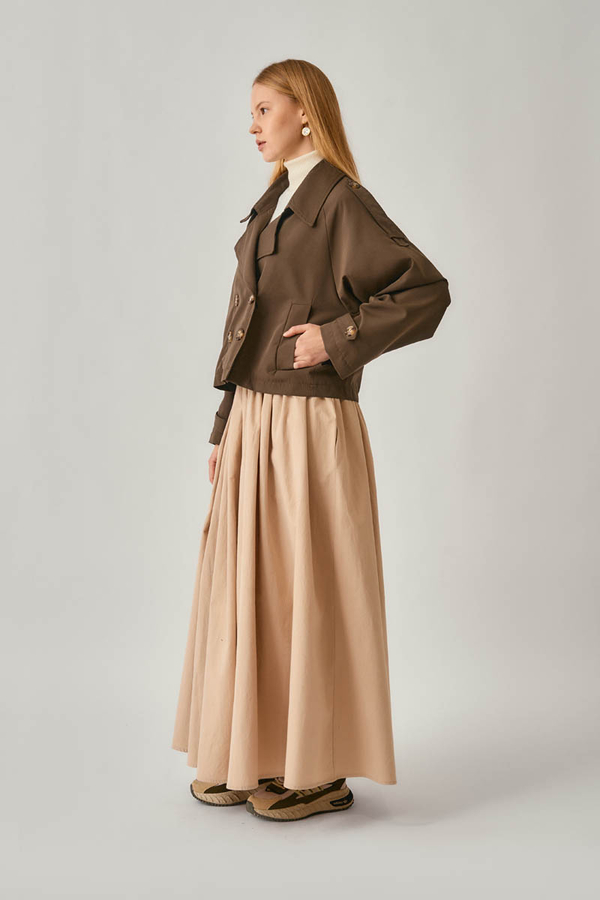 Classic Short Trench Coat Brown - 5