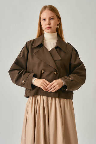 Classic Short Trench Coat Brown - 6