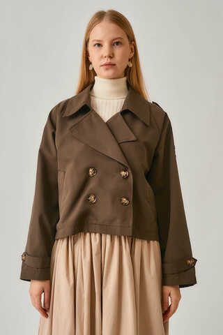 Classic Short Trench Coat Brown - 7