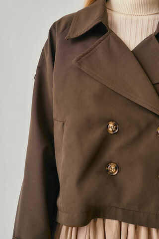 Classic Short Trench Coat Brown - 9